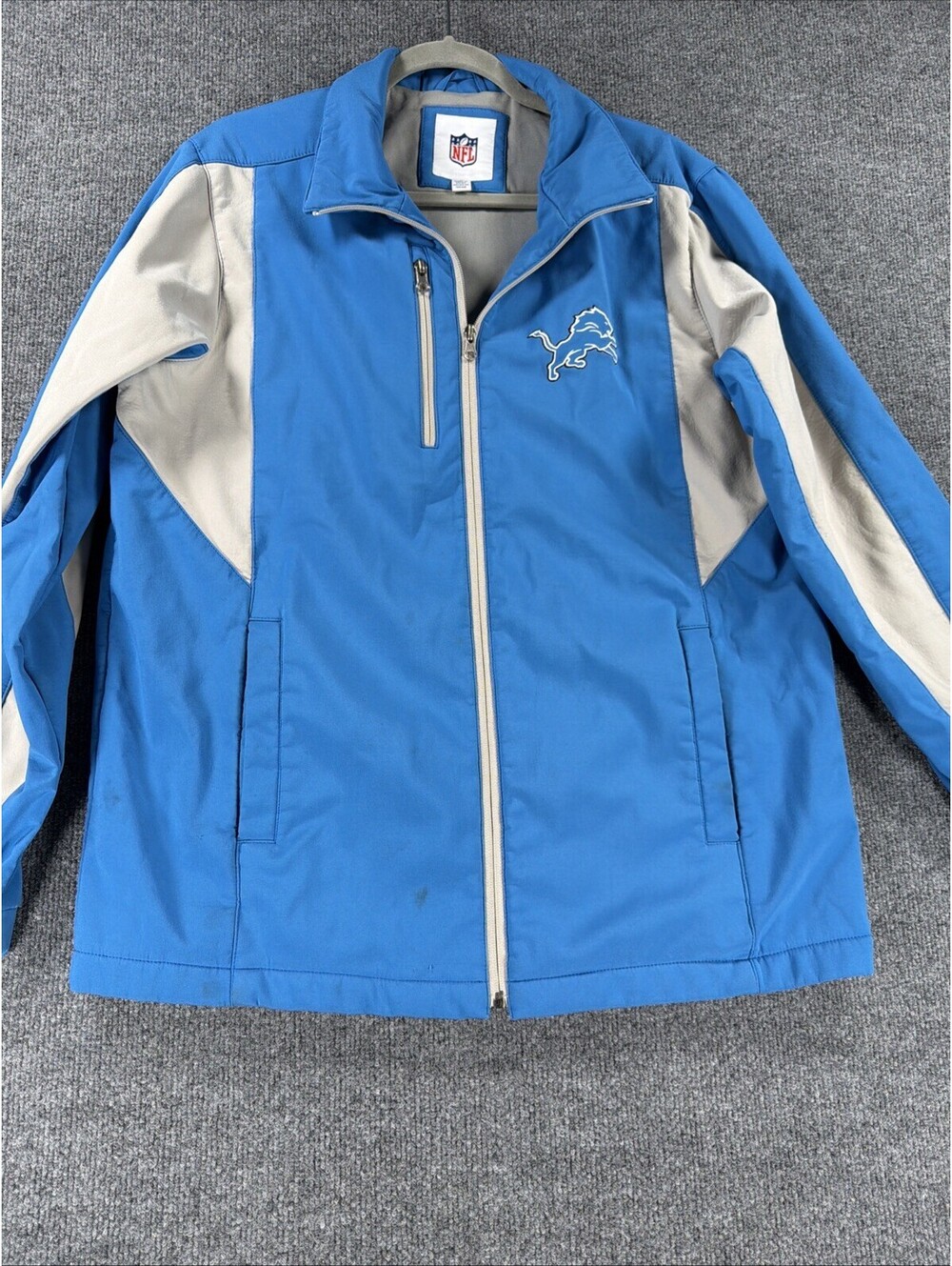 Detroit Lions NFL Full-Zip Blue/Gray  Jacket G-III Sports- Men's Medium